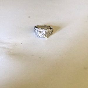 Sterling silver and diamonique ring